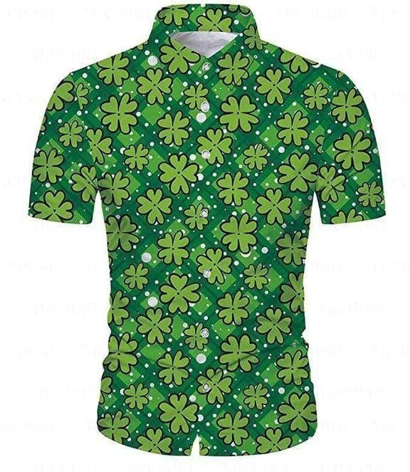 Felacia [Hawaii Shirt] Irish Pride Happy St. Patrick's Day Shamrock Pattern Hawaiian Aloha Shirts-ZX3234
